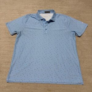 G/FORE Floral Tech Jersey Golf Polo Light Blue Men's XL
